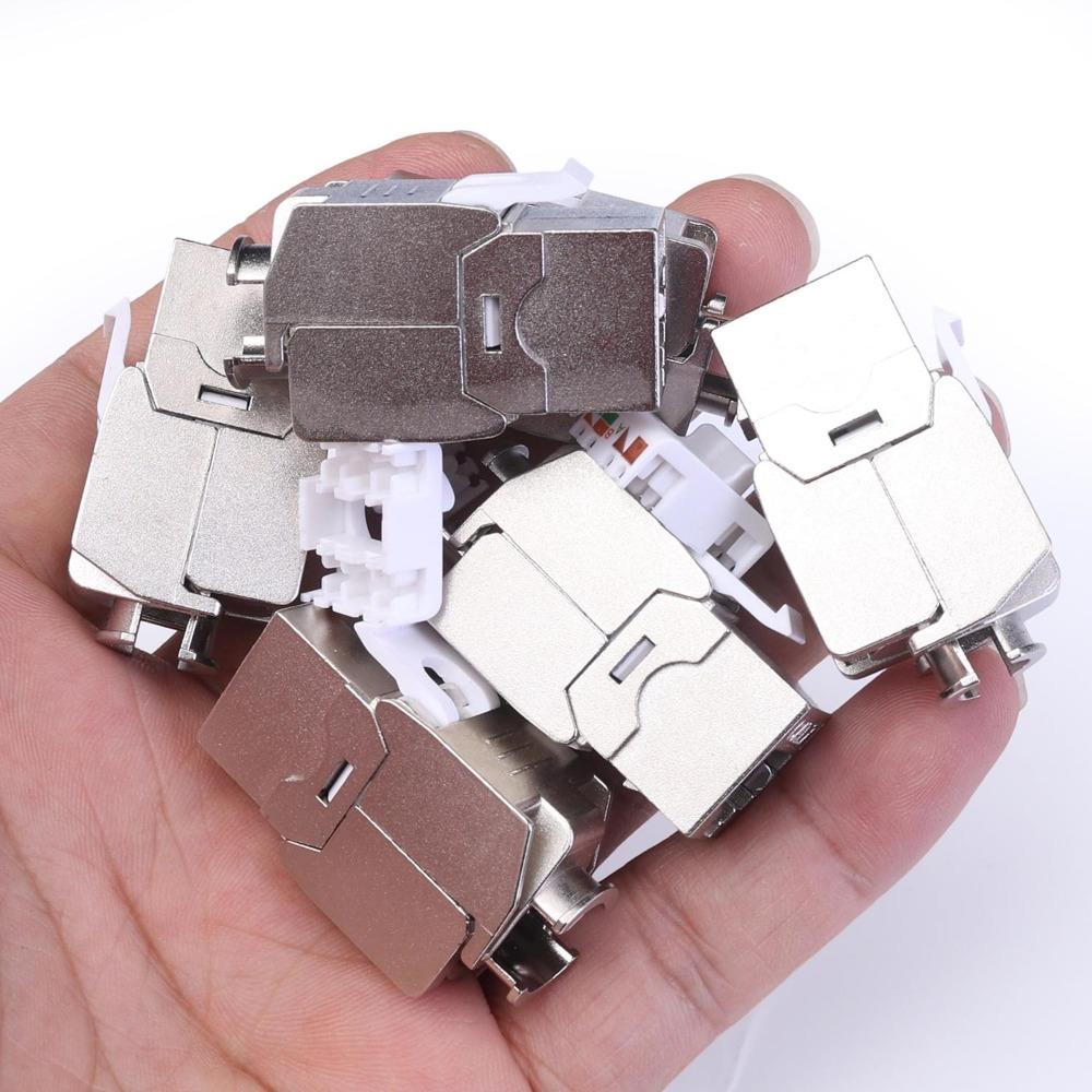 1-5pcs Cat6A/Cat6/Cat7 Shielded Network Information Module 10Gbps Data Transfer Tool-free Internet Jack Ethernet Cable Connecter