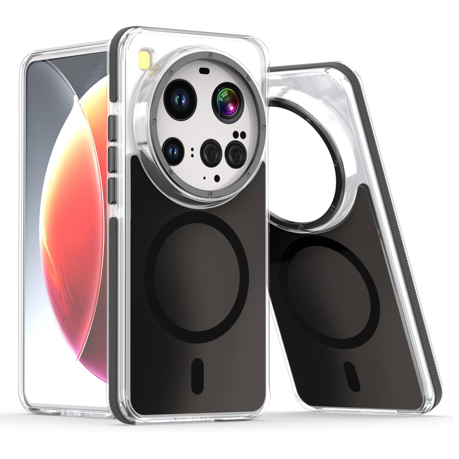 

For Xiaomi 15 Ultra Case Compatible with MagSafe Color Changing TPU Acrylic Phone Back Cover Black