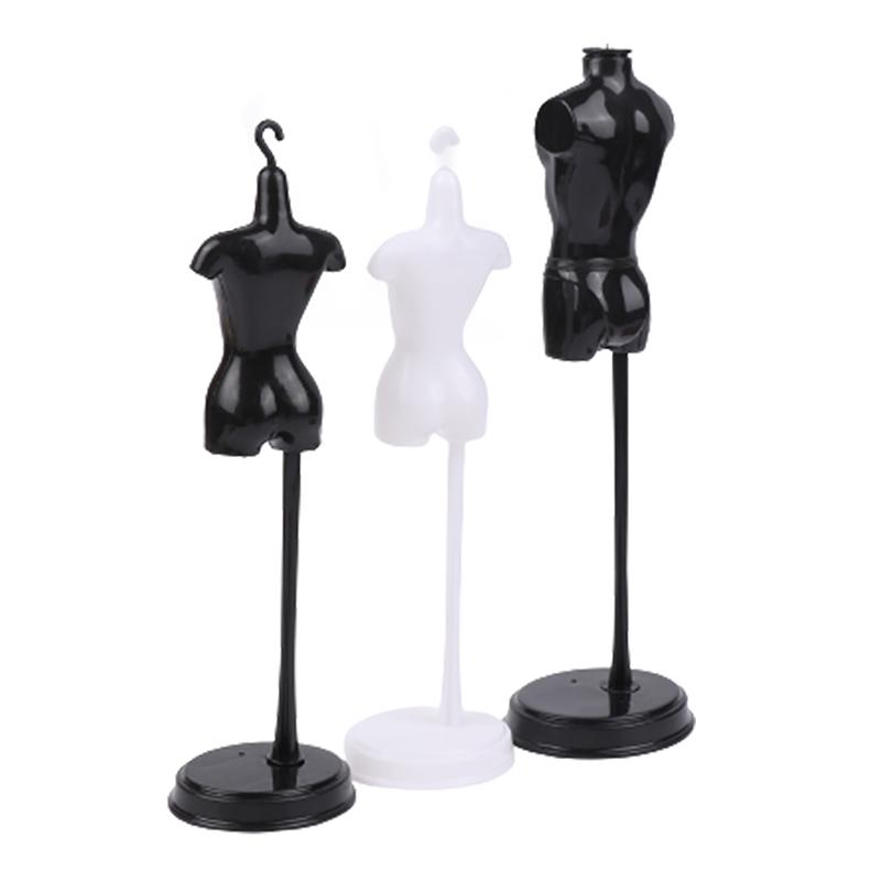 Innovative Scale 1:6 Mini Black White Display Stand Holder Standing Toy Doll Accessories Dress Diy Clothes Mannequin Model