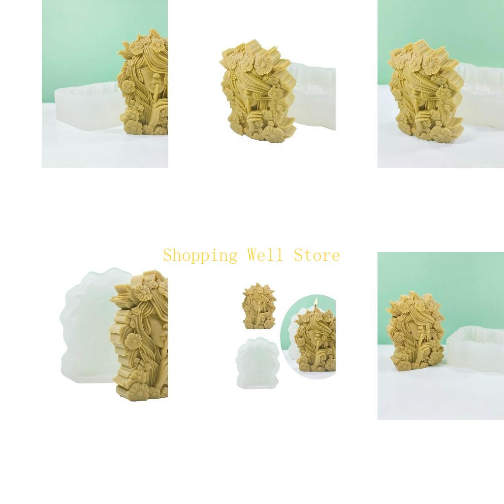 

KX4B Whispering Girl Silicone Mold DIY Gypsum Epoxy Resin Mold China Mainland