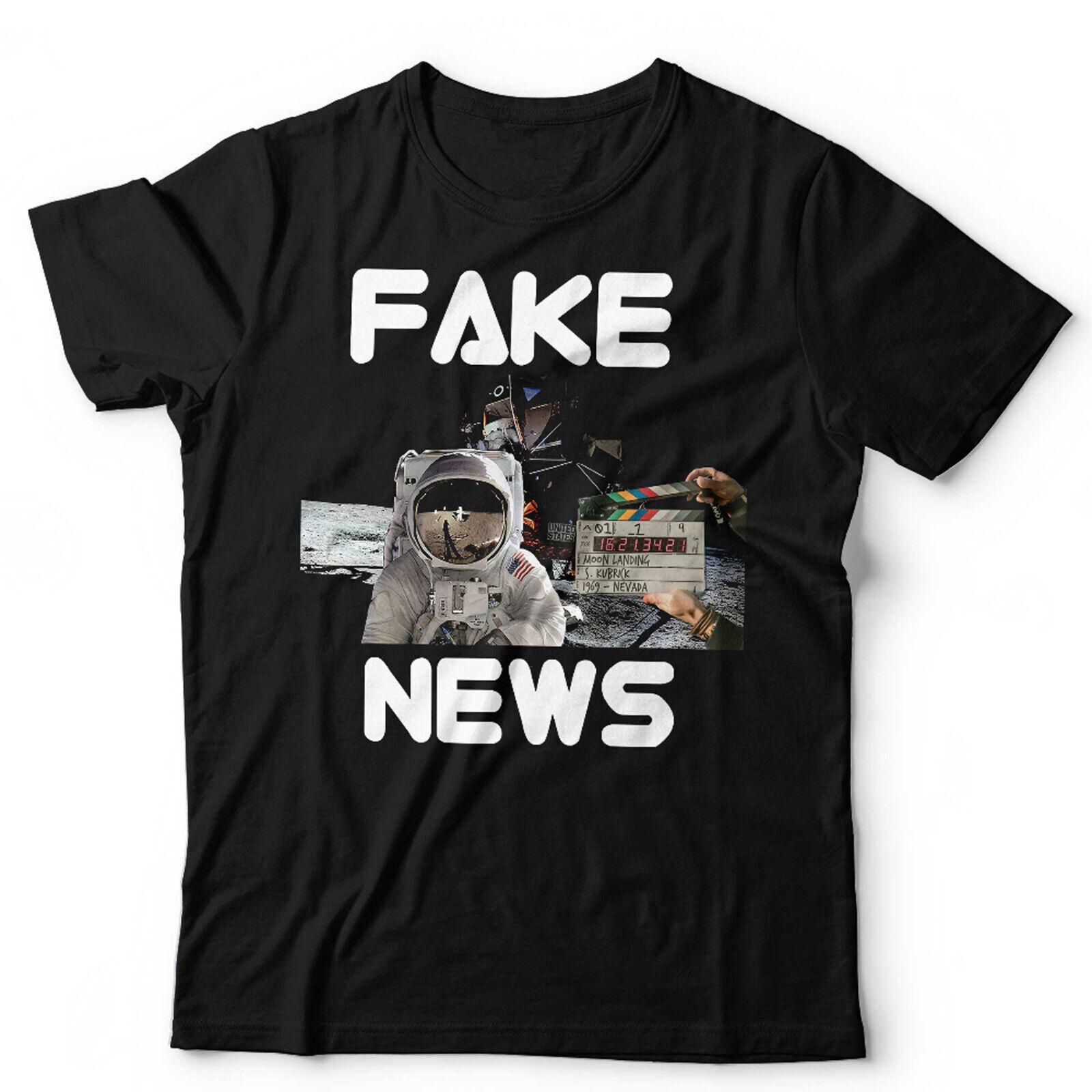 Moon Landing Tshirt Fake News Unisex and Flat Earth Conspiracy Space NASA 4XL