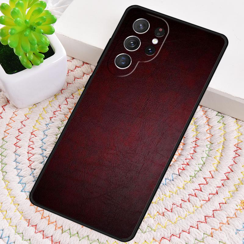 Red Leather Pattern design Phone Case For Samsung Galaxy note 10 pro S26 S25 S24 S23 S22 Ultra Plus S21 FE S20 Shockproof Cover