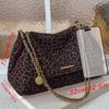 New Retro Fashion Leopard Print Women's Crossbody Bag, Versatile and Elegant Chain Shoulder Strap with Soft Hand Feel, Work Commuter Handbag