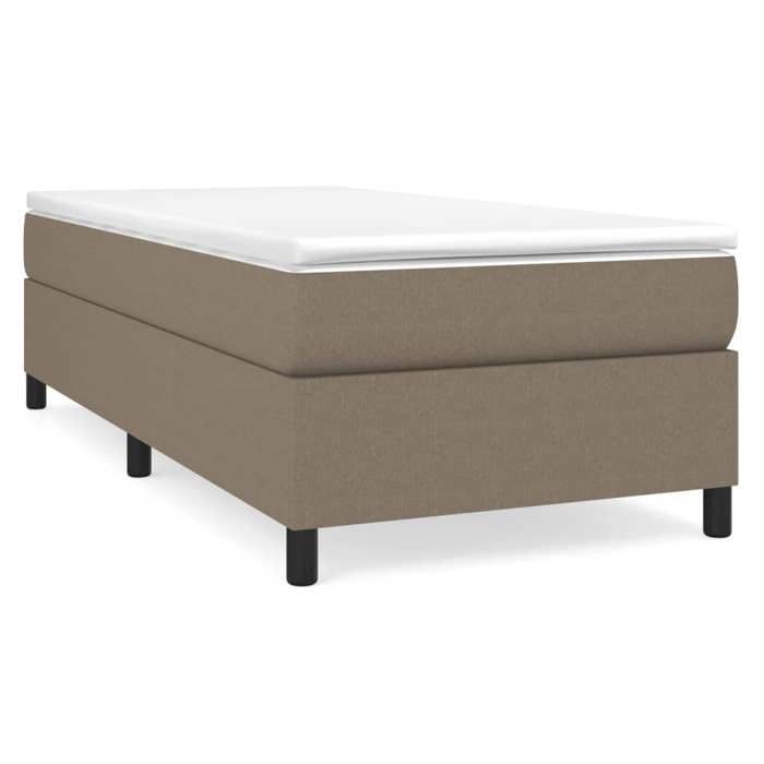 3144387 vidaXL Divan Bed with Mattress Taupe 90x190 Cm Fabric