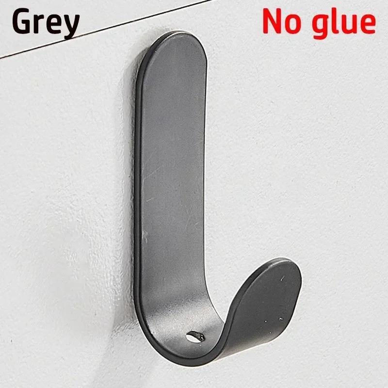 1pcs Metal Hooks Strong Self Adhesive Wall Hanging Toilet Clothes Hanger Bathroom Door Back Punch Free Sticky Hooks Coat Hook