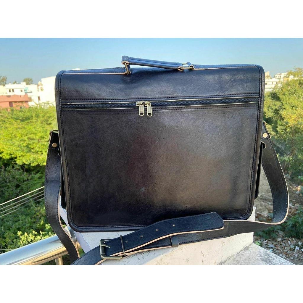 Men's Genuine Leather Vintage Laptop Handmade Briefcase Bag Satchel Messenger