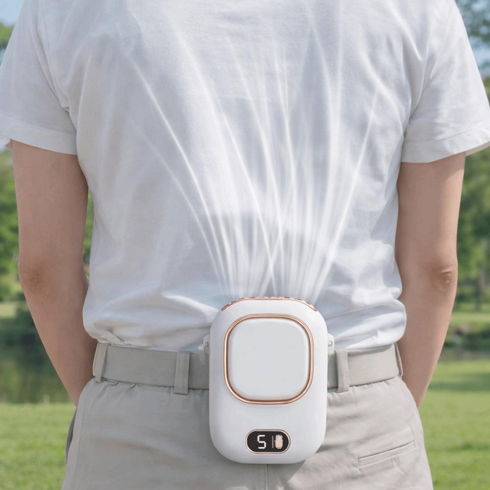 LED Display Hanging Neck Fan USB Rechargeable Mini Electric Fan  Outdoor Sports