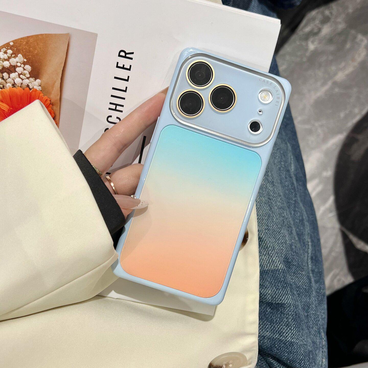 

iPhone 17 Pro Max Ink Wash Gradient Square Drop-Proof Case - Premium Protection for Apple 16 & 15 iPhone 14 Pro синий