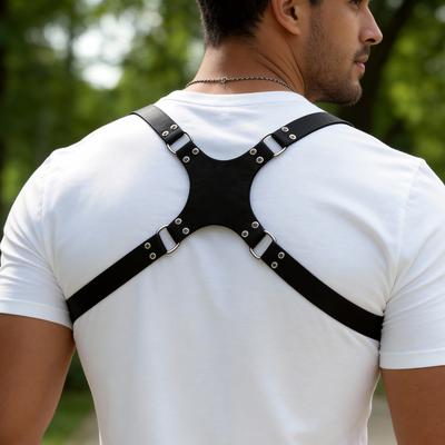 Herren-Leder-Hosenträger mit elastischen Bändern, verstellbar und bequem, perfekt für Bewegung, Arbeit und Freizeit