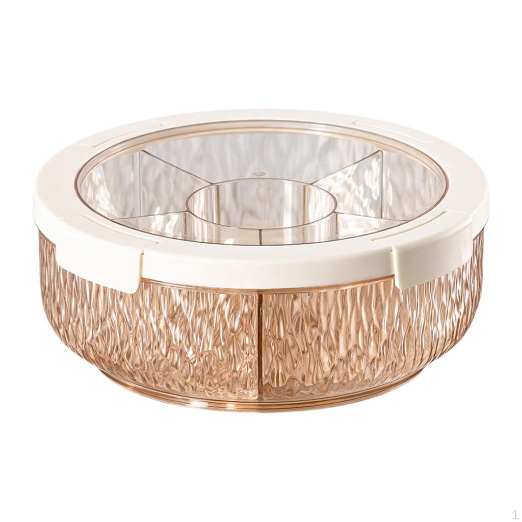 Compartmentalized Serving Tray for Dried Nuts, Rotating Food Storage Box, Tray, Nut
