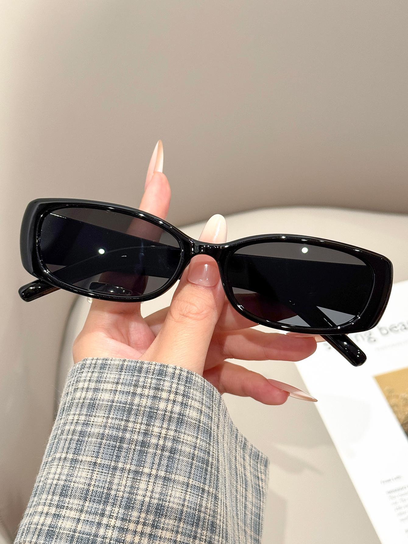 

1Pc Rectangular Sunglasses Women s Fashion Outdoor Casual Trendy Korean Style Brand Design Decorative Sun Glasses