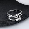 European and American Vintage Old Thai Silver Color Ring Fashion Temperament Female Three-ring for Smart Index Finger Ri