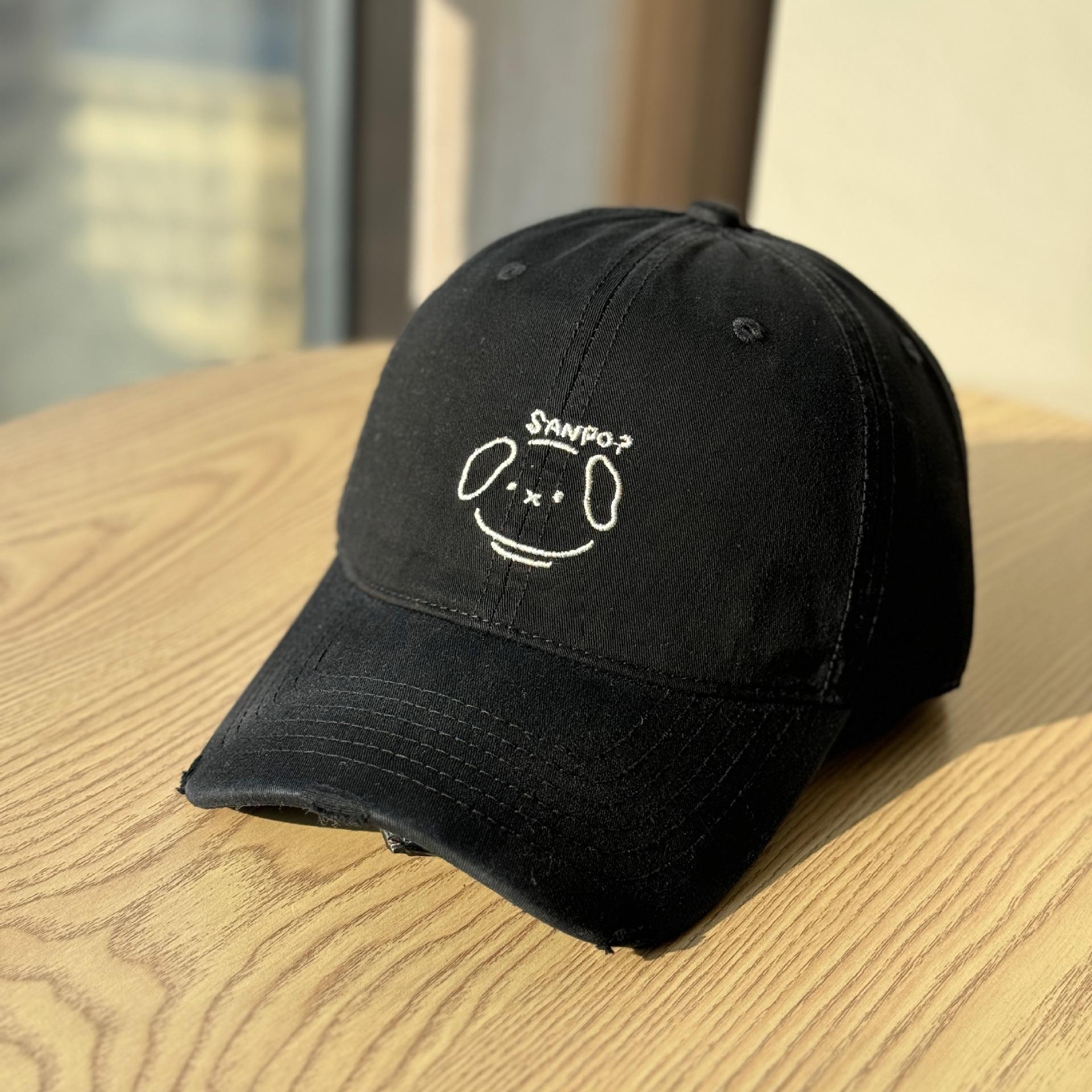 

New women s baseball cap for large head sizes, soft top hat that makes the face appear smaller, with an enlarged and deepened wide brim for sun Adult54-60Adjustable чёрный