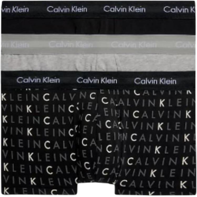 Calvin Klein SS23 Letter Print Stretch Boxer Briefs 3-Pack Men Underwear 0U2664G-YKS M