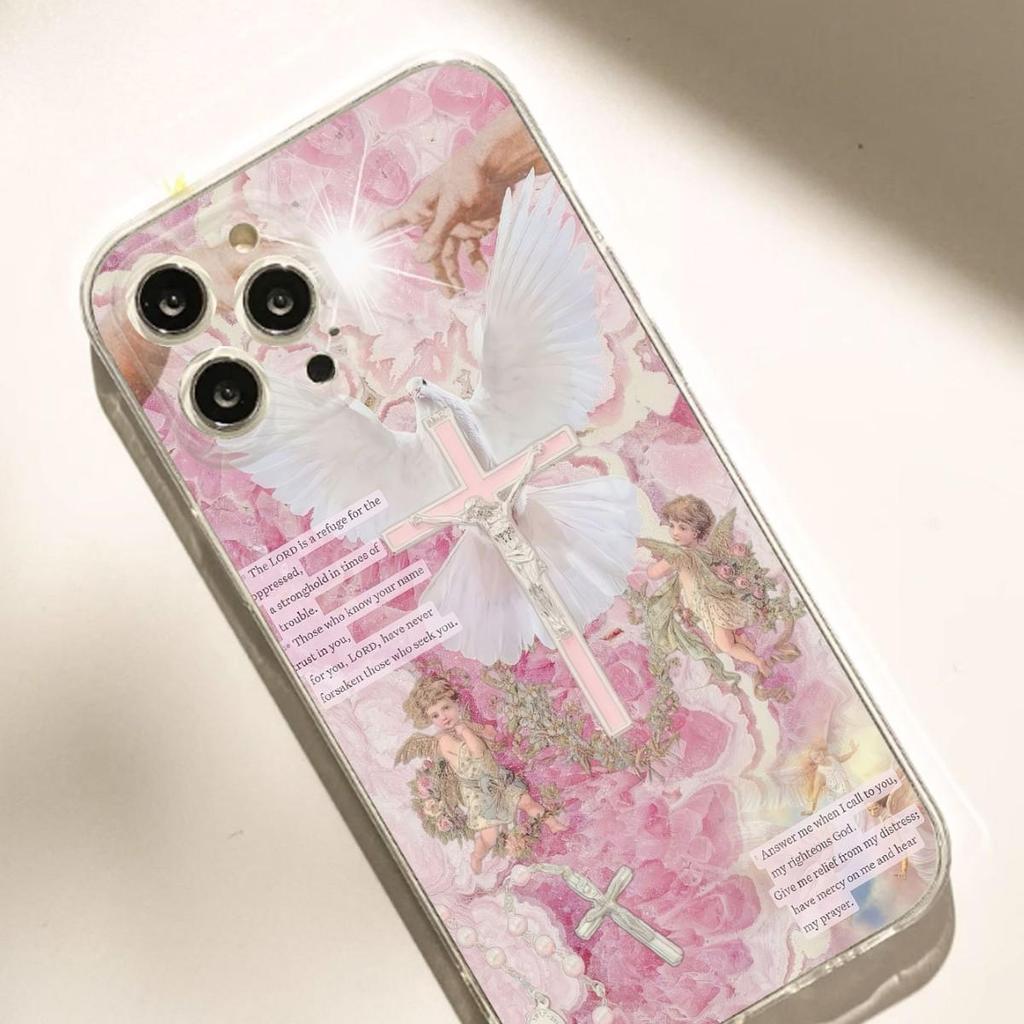 Engelsflügel Anti-Drop Klare Hülle für iPhone 14/15/16/17 Pro Max