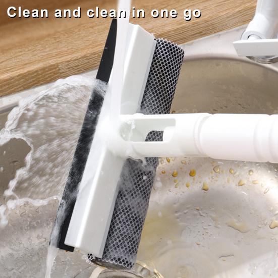 Window Glass Squeegee with Water Spray Non-Slip Handle Design Hanging Storage Multifunctional 3-in-1 Cleaner