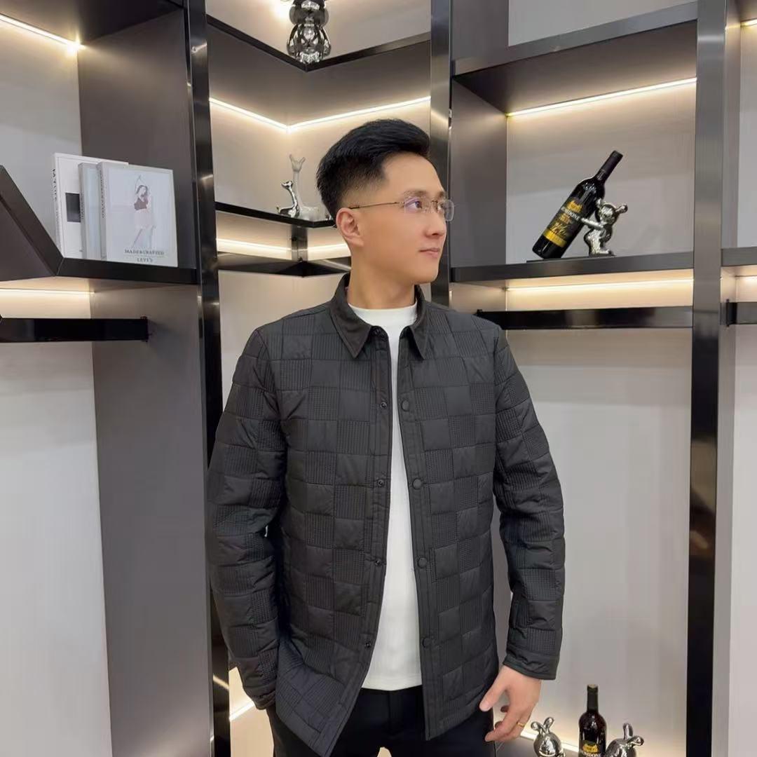 

Men s 2025 Winter Cotton-Padded Plaid Jacket - Slim Fit, Casual, Warm, Stylish Lapel Design. XXL for 140-155 jin