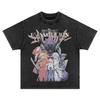 EVA 01 Men's Street Apparel T-shirt Vintage Washed Oversized Y2K Anime Printed Tee Women Harajuku Cotton Casual Short Sleeve Clothing