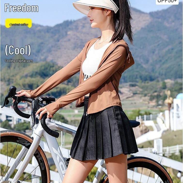 

3D Sporty Cut Black Ice Silk Sun Protection Jacket Small