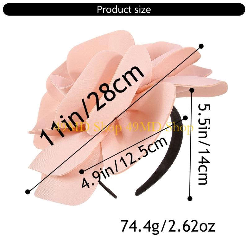 49MD Fabric Flower Headbands Bold Evening Event Hair Accessory Hairpiece Stylish Design