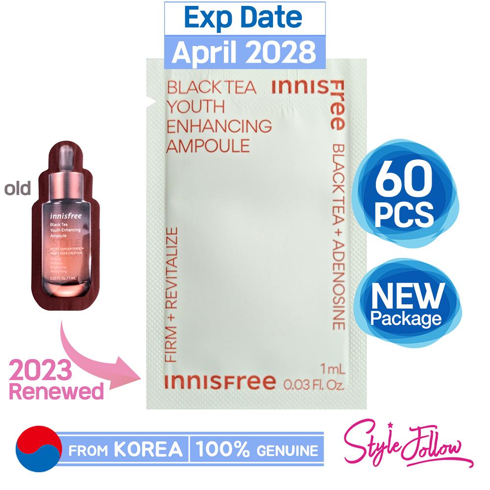 60pcs/60ml_[INNISFREE] Black Tea Youth Enhancing Ampoule 1ml (Sample Sachet)