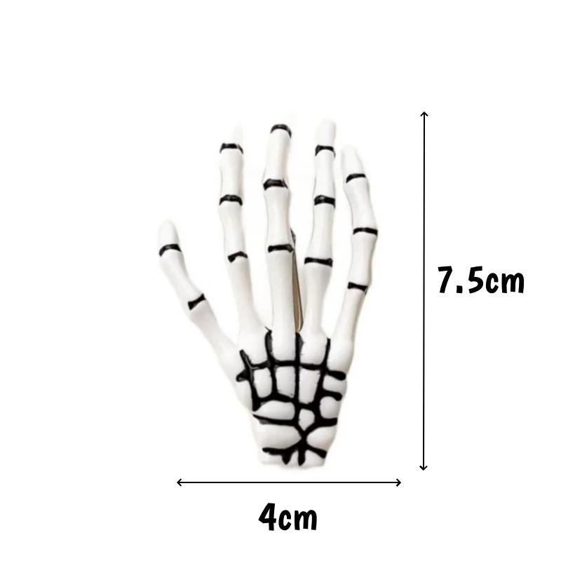 1-4pcs Halloween Skeleton Hands Bone Claw Hair Clip White Party Hair Pins Skeleton Claw Decorate Festival Gathering Styling Tool