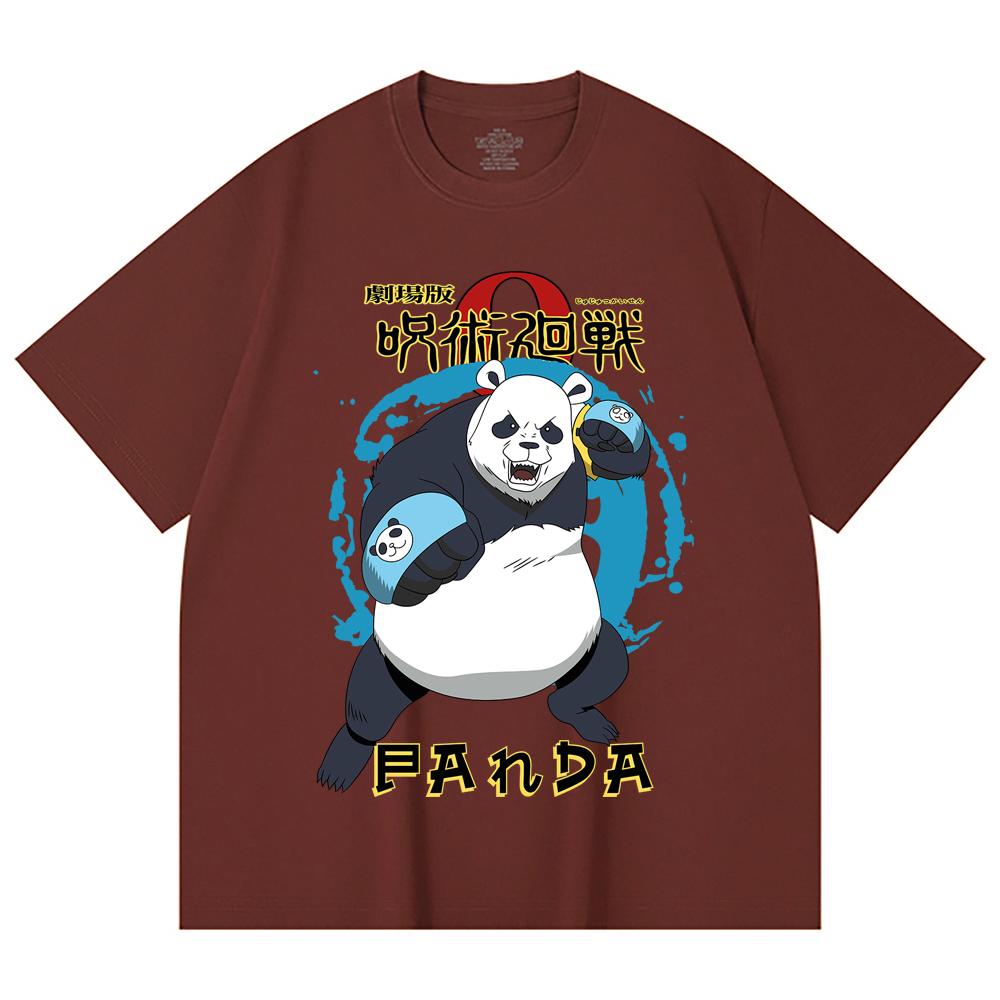 230 g/m² 100 % Baumwolle Jujutsu Kaisen V62 Panda-Print Unisex Schweres Baumwoll-T-Shirt