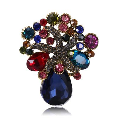 Spilla Bouquet di Cristallo, Spilla da Bavero Accessori Abbigliamento di Alta Gamma