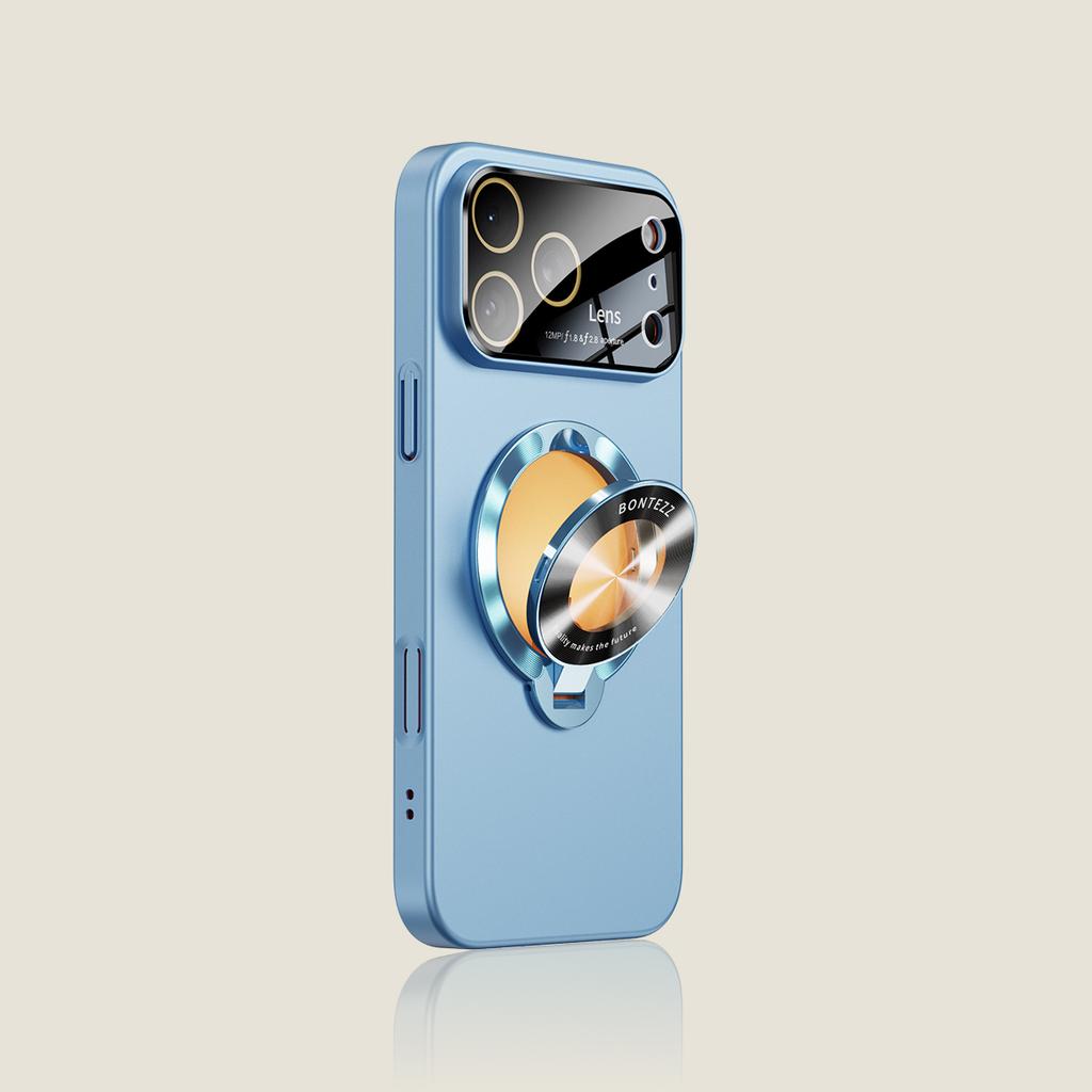 Large Window For Magsafe Phone Case for iPhone 17 Air 16 Plus 14 15 13 12 11 17 Pro Max Magnetic Stand Holder Armor Cover