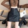 High-Waisted PU Leather Mini Skirt - Black, Versatile, Hip-Hugging, Early Autumn/Winter 2025 Collection