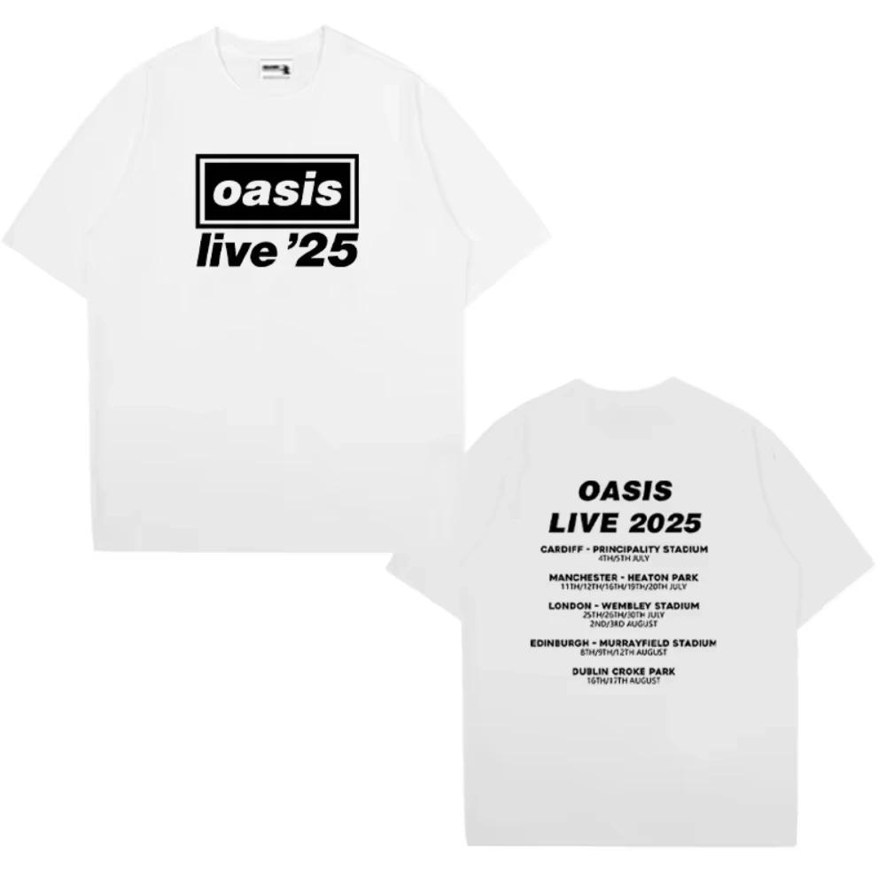 OASIS Live 25 Tour 2025 Commemorative T Shirt ONeck Cotton Printed Short Sleeve Tshirts Mens Women Streetwear Cool Unisex Tops
