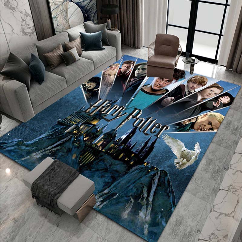 3D Printed Harry Potter Classic Fantasy Adventure Movie Theme Rug, Bedroom Living Room Play Mat
