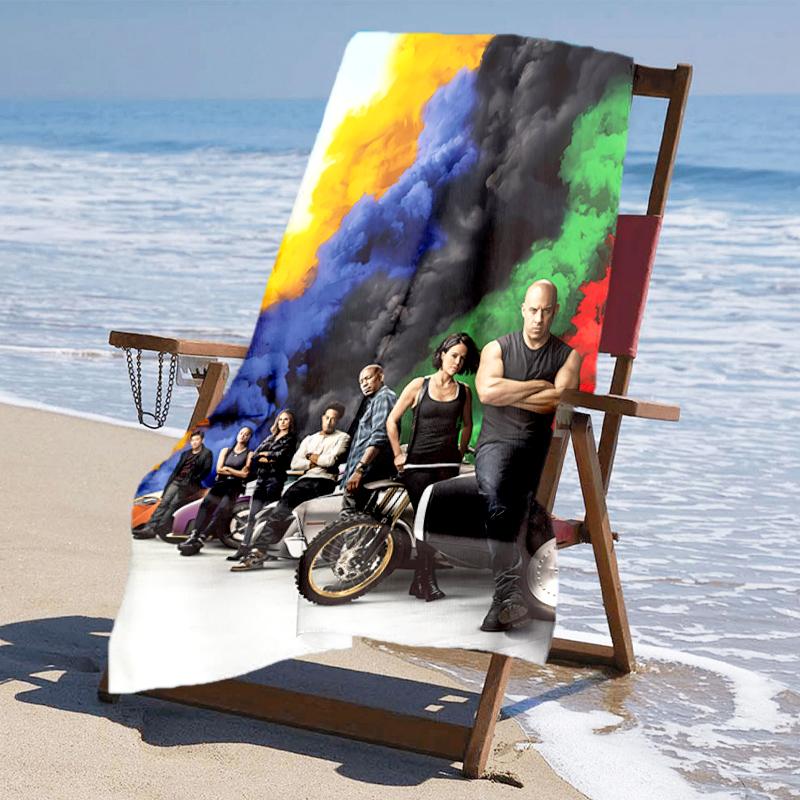 Ultra-Soft Beach Towel with Fast & Furious Theme,Ideal for Pool - Camping, Diving - Perfect Travel Essential, Vibrant Beach Towel.