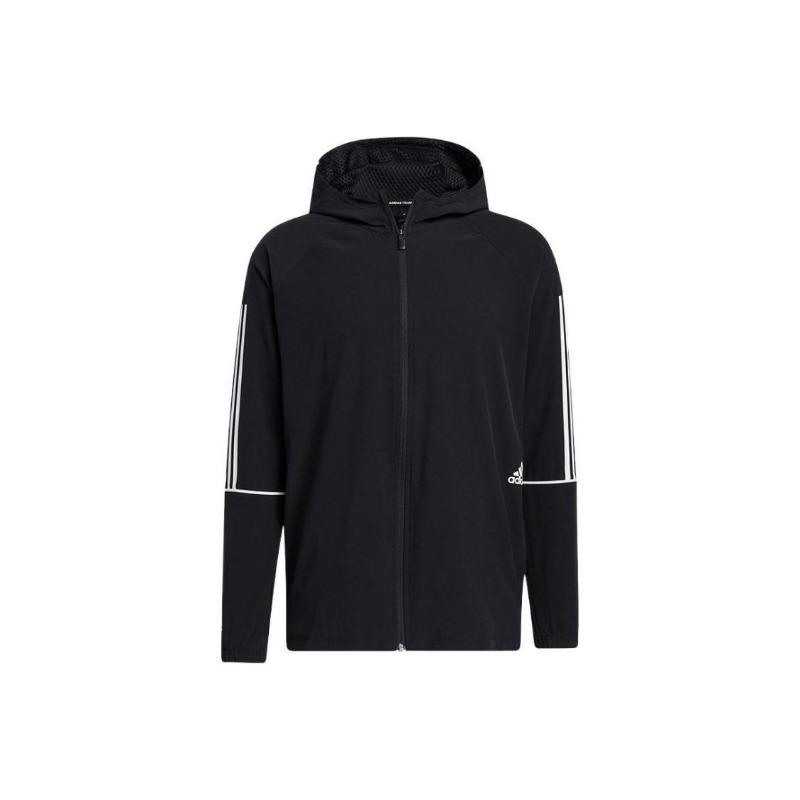 adidas Zip-Up Sports Hoodie Jacket for Men, Black XS