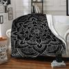 1pc Black Mandala Soft & Warm Polyester Knit Blanket, Digital Printed, All-Season Throw for Napping, Traveling, Sofa yy250906019