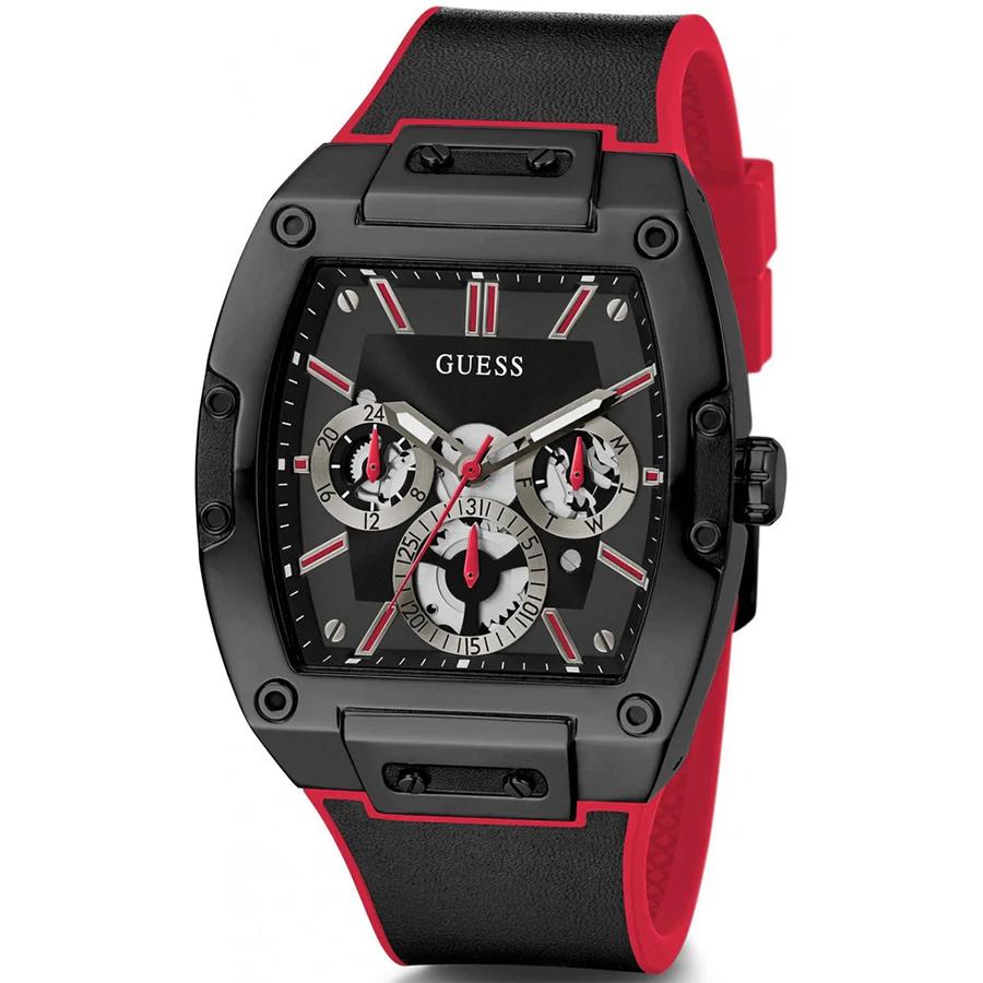 Men's Stylish Business Casual Three-Eye Multi-Function Dial Silicone & PU Leather Strap Quartz Watch GW0202G7