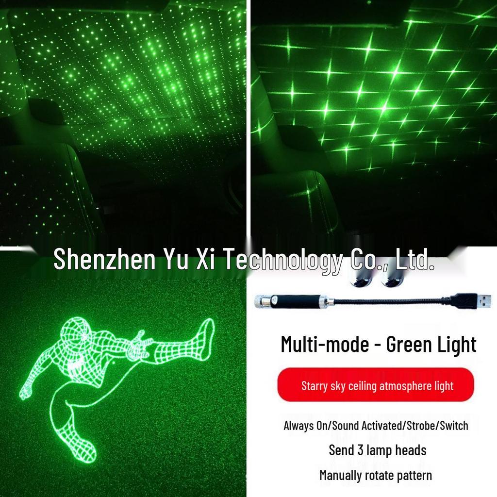 USB Starry Sky Laser Atmosphere Light for Car Interior & Roof