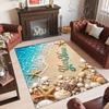 Mermaid Theme Crystal Velvet Floor Rug Personalized Custom Name Text Warm Carpet Home Decoration