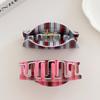 Blue Coffee Color Stripe Hair Claw Classic Casual Style Hair Claw Clips Acrylic Hair Accessories For Women Girls