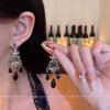Elegant Retro Black Crystal Tassel Earrings - High-End Luxury for Women (2025)