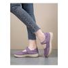 Women Spring Casual Flats Breathable Comfortable Soft Sole Slip-On Mom Shoes Lightweight PU Everyday Wear Old Beijing Style
