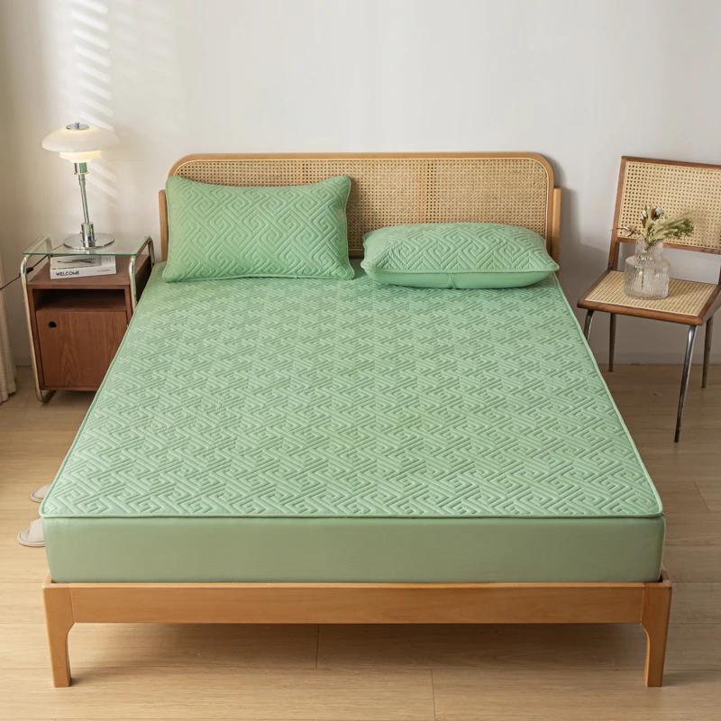 Waterproof Mattress Cover Thicken Quilted Fitted Sheet Mattress Protector Queen Size Fit Sheet With Elastic Band Bedsheet