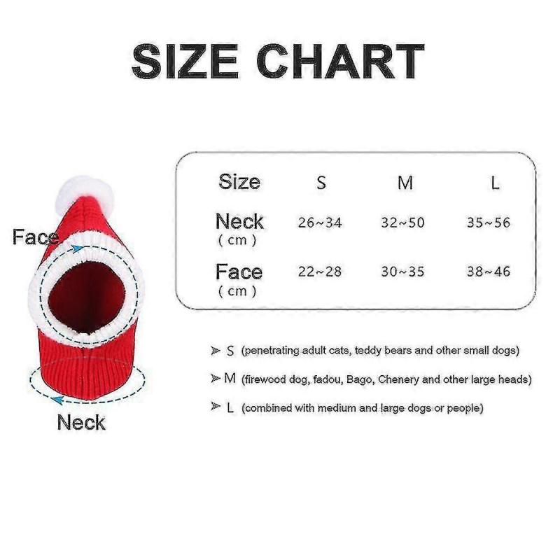 Weihnachts-Hundehut Gehäkelter Snood Lustige Haustierkappe mit Bommel Rot Grün Warmer Winter-Hundehut Strick-Snood Kopfbedeckung