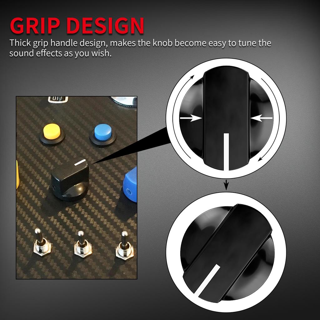 Guitar Pedal Knobs 6.35MM 1510 Control AMP Effect Pedal Knob 1/4 with Set Screw for Electric Guitar Knob