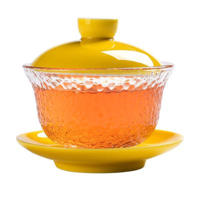 Tazón de Vidrio Resistente al Calor con Tapa de Cerámica Juego de Té Kung Fu Taza de Té China Gaiwan Tetera Sopera Gai Wan Gaiwan para Viaje Puer
