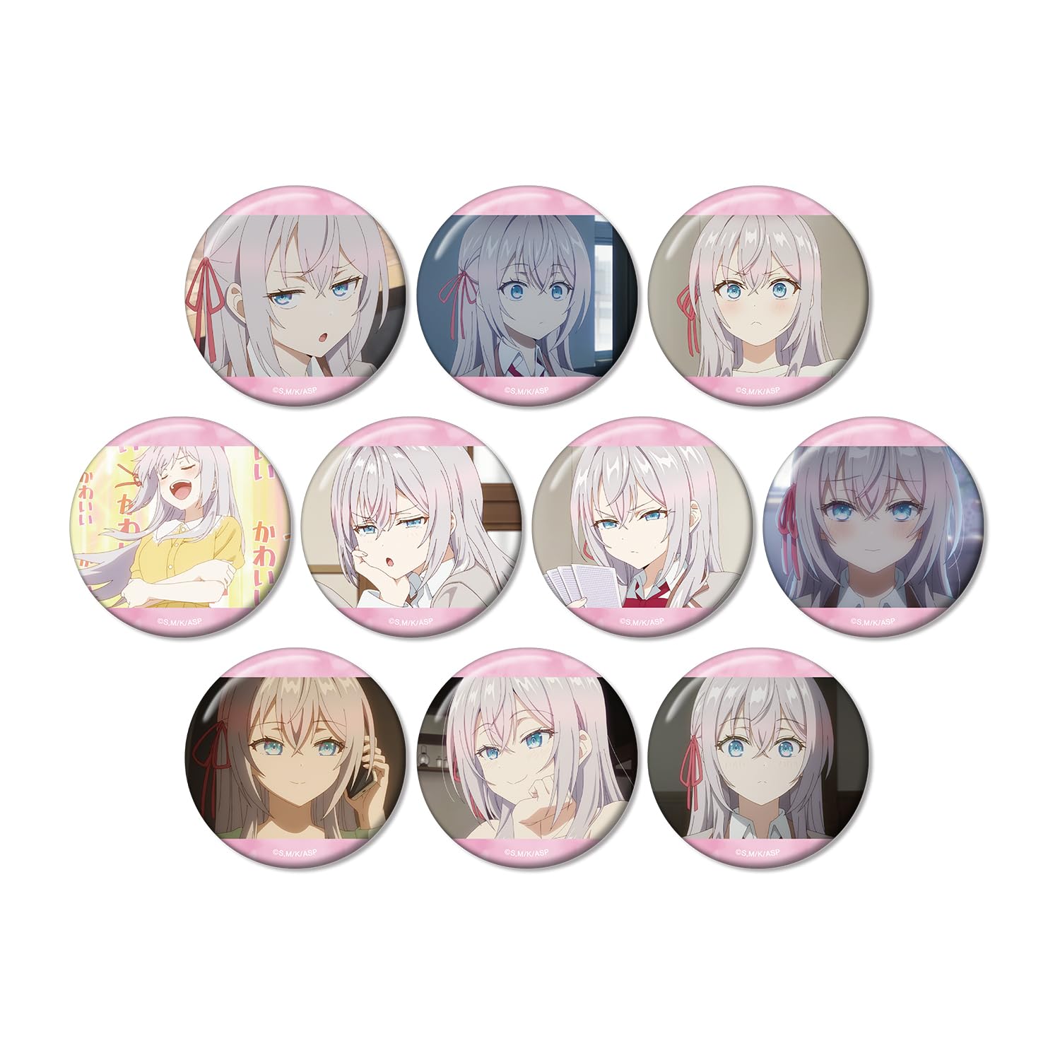 

TV Anime Alya-san, My Neighbor, Sometimes Whispers in Russian Trading Alya-Only Scene Badges Box of 10