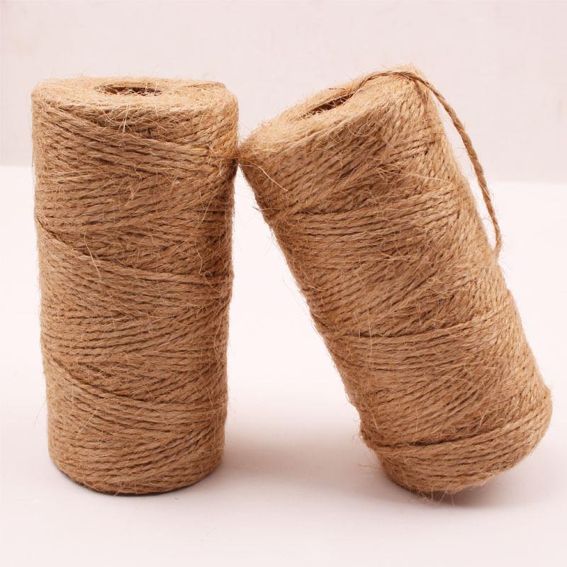2Mm Cylindrical Hemp Rope 2 Strands Decorative Handmade Diy Gift Bundled Woven Natural Jute Hemp Rope Gift
