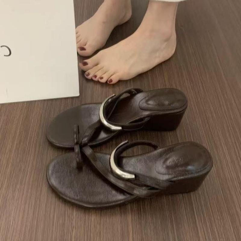 Fashion Summer Women Fashion Slippers Female Casual Clip Toe Wedges Heel Dress Slides Ladies Outdoor Beach Vacation Sandalias Shoes