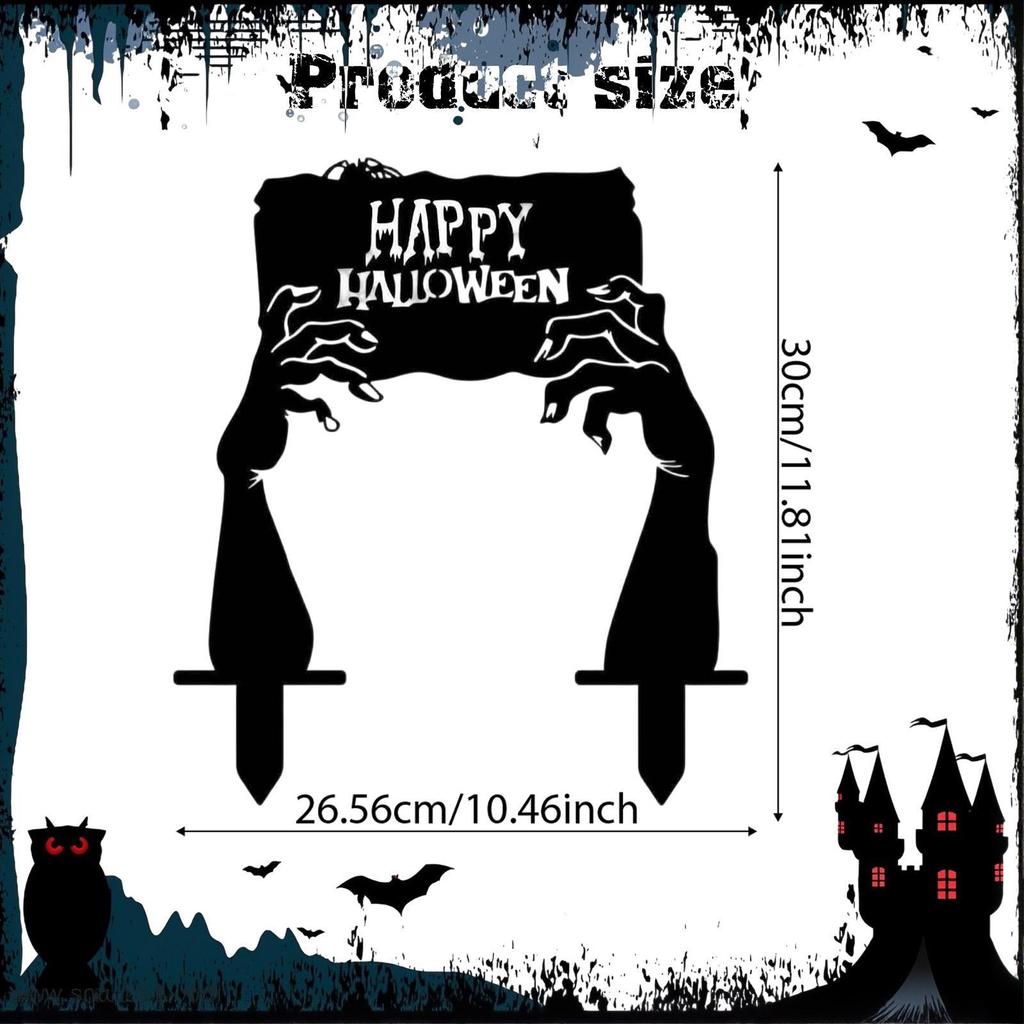 Halloween Garden Stake Decoration Easy Installation Props Gothic Yard Sign Ornament for Party