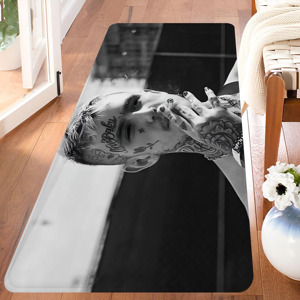 Rapper Lil P-Peep Fußmatte Rechteckig Rutschfest Zuhause Weich Badematte Vordertür Innen Außen Matte Hoteldekor Matte